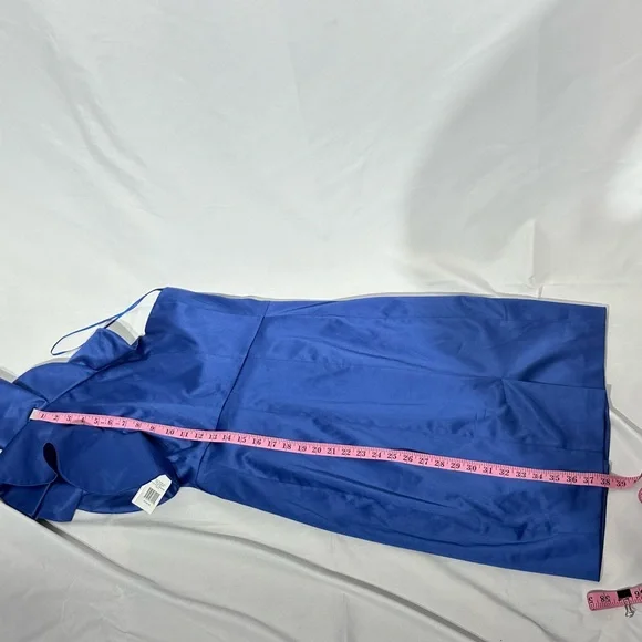 Jessica Simpson NWT Royal Blue Ruffled One-Shoulder Dress Size 8 - Picture 15 of 16